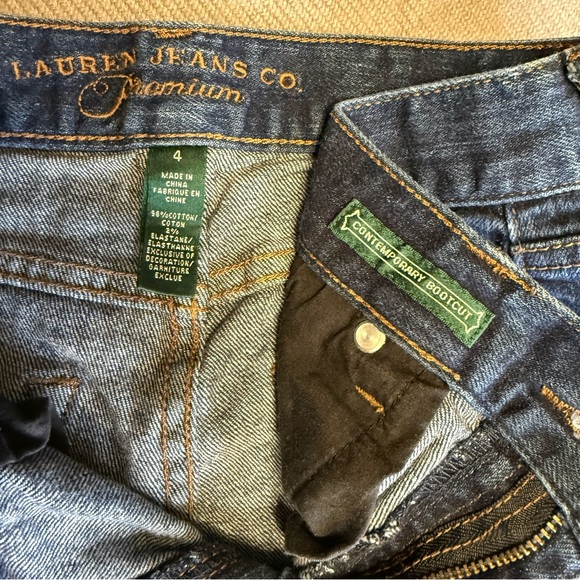 Lauren Jeans Co. Bootcut Stretch Jeans Blue Denim Logo Button Pockets Women Sz 4 - Picture 11 of 14